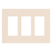 Lutron Claro Light Almond 3 gang Plastic Decorator Wall Plate