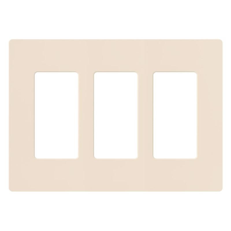 Lutron Claro Light Almond 3 gang Plastic Decorator Wall Plate