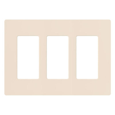 Lutron Claro Light Almond 3 gang Plastic Decorator Wall Plate