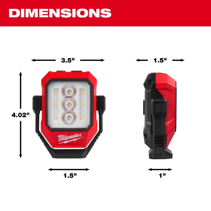 Milwaukee 600 lm Black/Red LED Rechargeable Rechargeable Flashlight