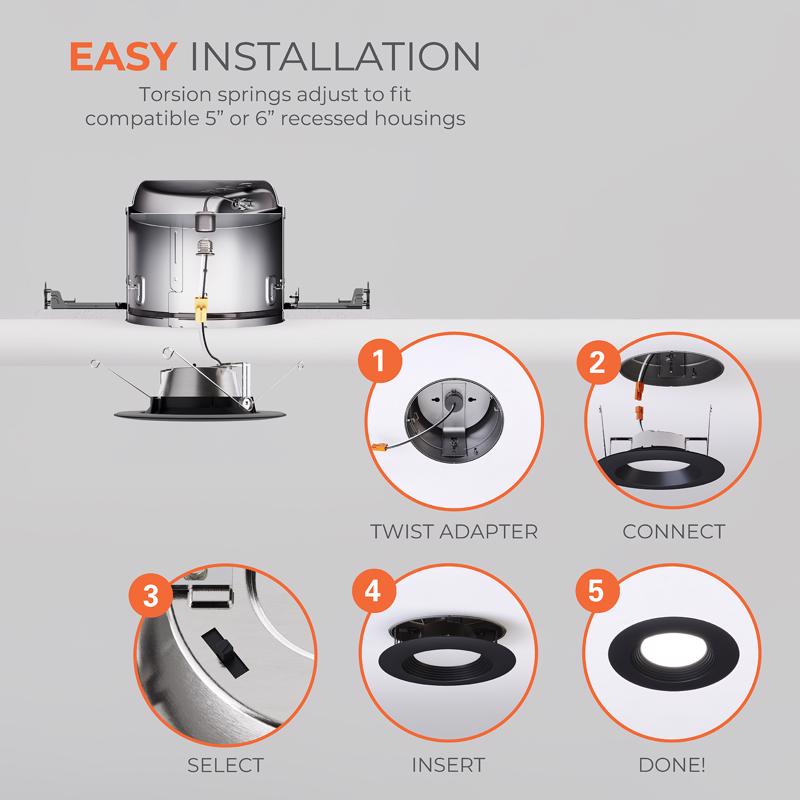 Halo Matte Black/White Recessed Downlight