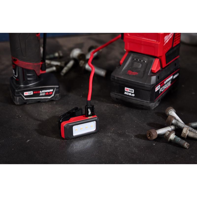 Milwaukee 300 lm Black/Red LED Rechargeable Clip Light
