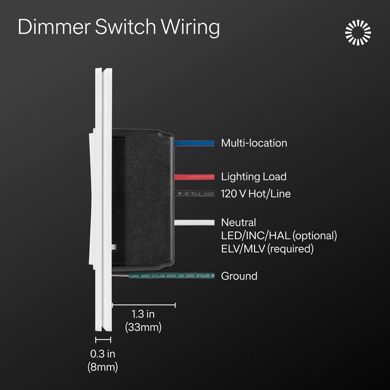 Lutron 150 W Rocker Dimmer Switch