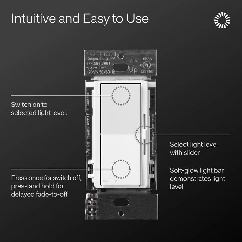 Lutron 150 W Rocker Dimmer Switch