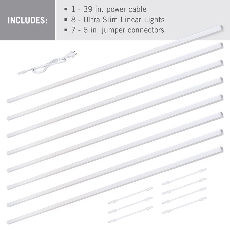 Armacost Lighting 44 in. L White Plug-In LED Strip Tape Light Kit 4 pk
