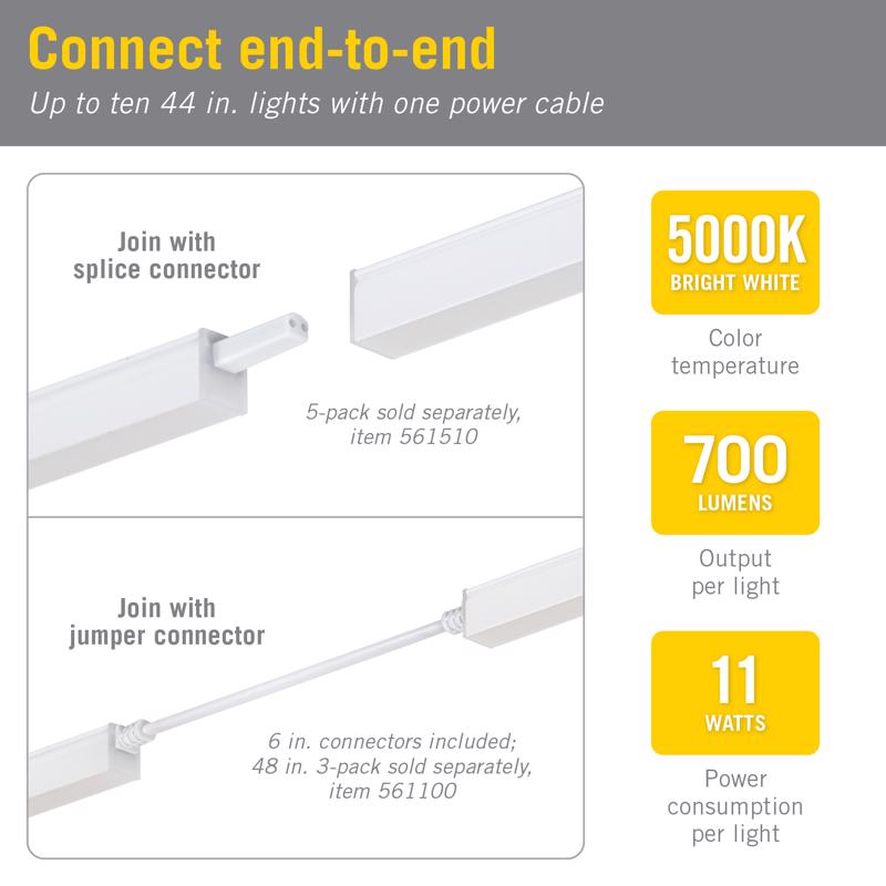 Armacost Lighting 44 in. L White Plug-In LED Strip Tape Light Kit 4 pk