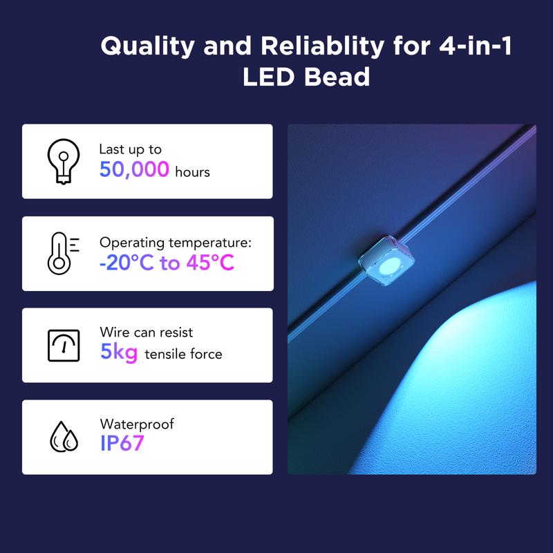 Govee Plug In 72 W LED Smart-Enabled Permanent String Light