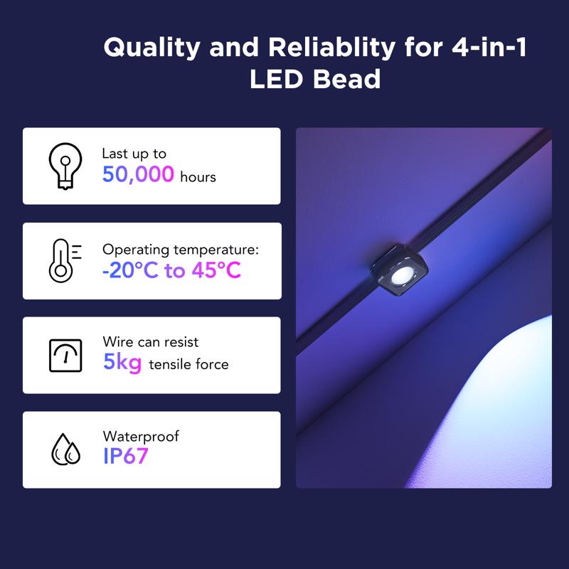Govee Plug In 72 W LED Smart-Enabled Permanent String Light