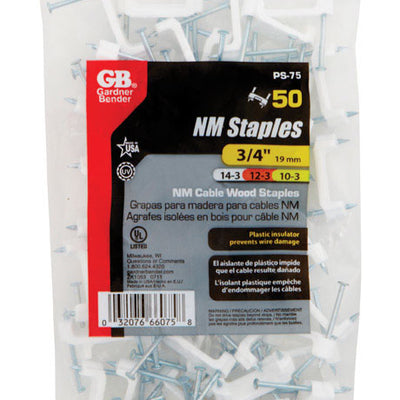 Gardner Bender 3/4 in. W Plastic Insulated Cable Staple 50 pk