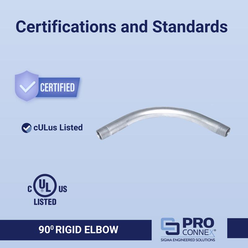 Sigma Electric ProConnex 1 in. D Zinc-Plated Steel 90 Degree Elbow For Rigid/IMC