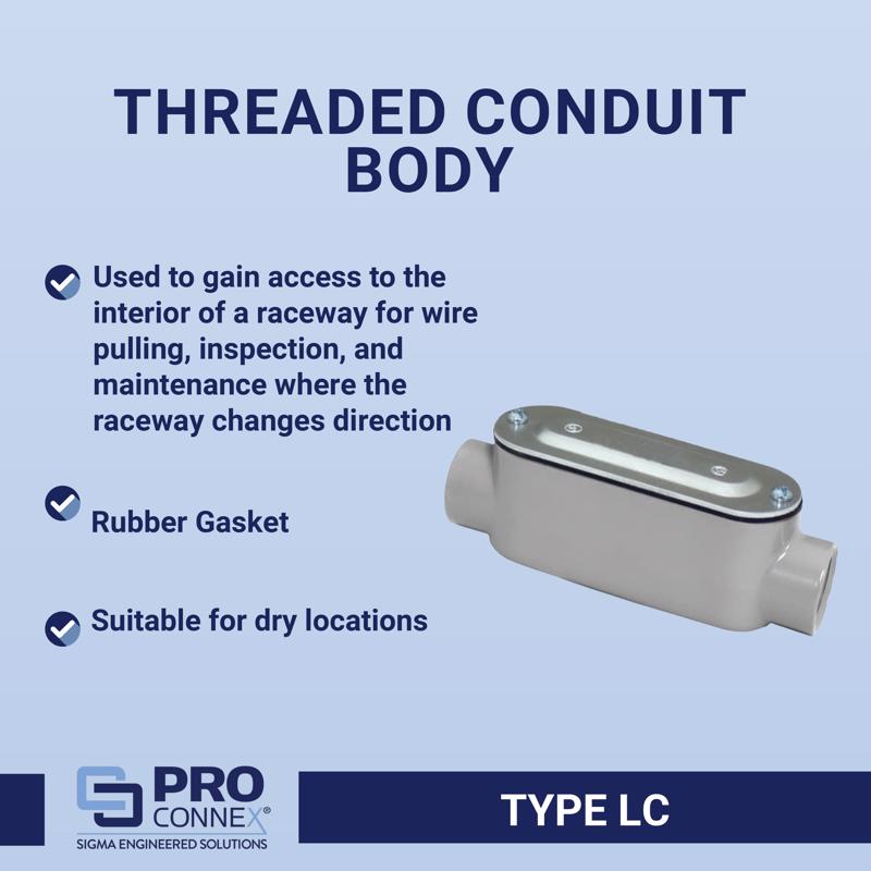 Sigma Engineered Solutions ProConnex 3/4 in. D Die-Cast Aluminum Conduit Body For Rigid