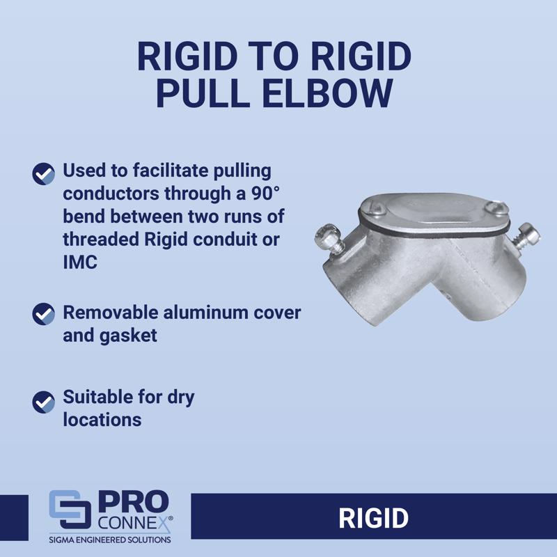Sigma Electric ProConnex 3/4 in. D Die-Cast Zinc Pull Elbow For Rigid/IMC