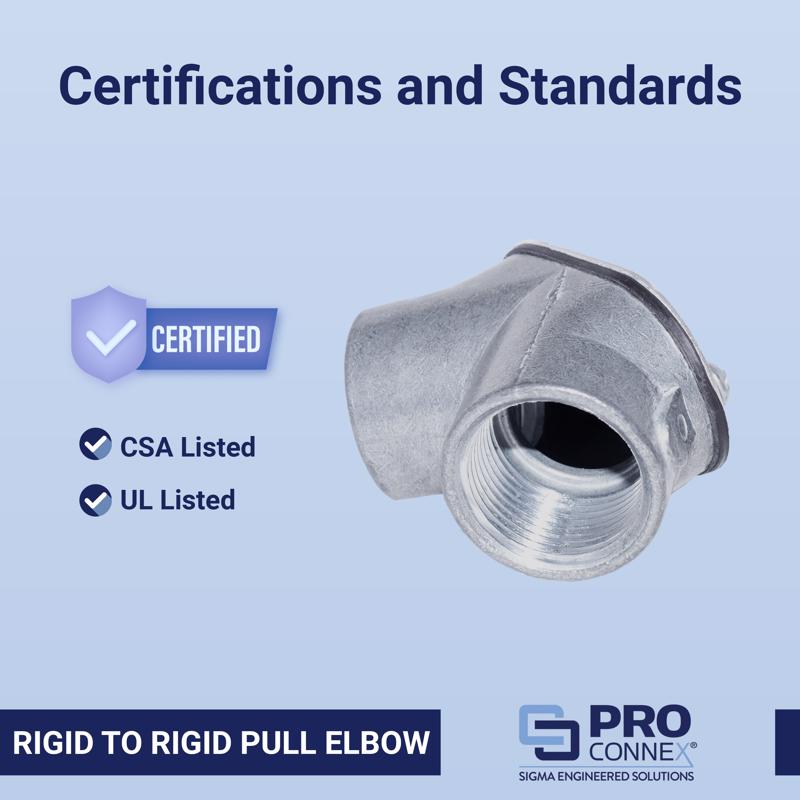 Sigma Electric ProConnex 3/4 in. D Die-Cast Zinc Pull Elbow For Rigid/IMC