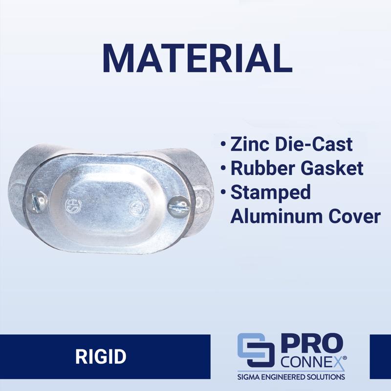 Sigma Electric ProConnex 3/4 in. D Die-Cast Zinc Pull Elbow For Rigid/IMC