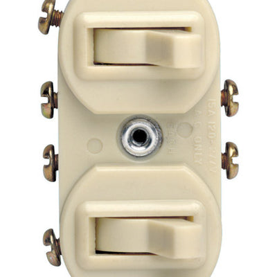 Leviton 15 amps Three Pole Toggle Duplex Combination Switch Ivory