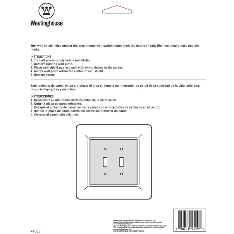Westinghouse Clear 2 gang Plastic Wall Plate Shield