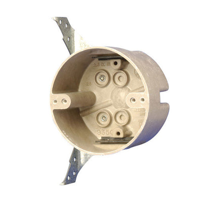 Allied Moulded FiberglasBox New Work 22-1/2 cu in Round Fiberglass 1 gang Electrical Box Beige
