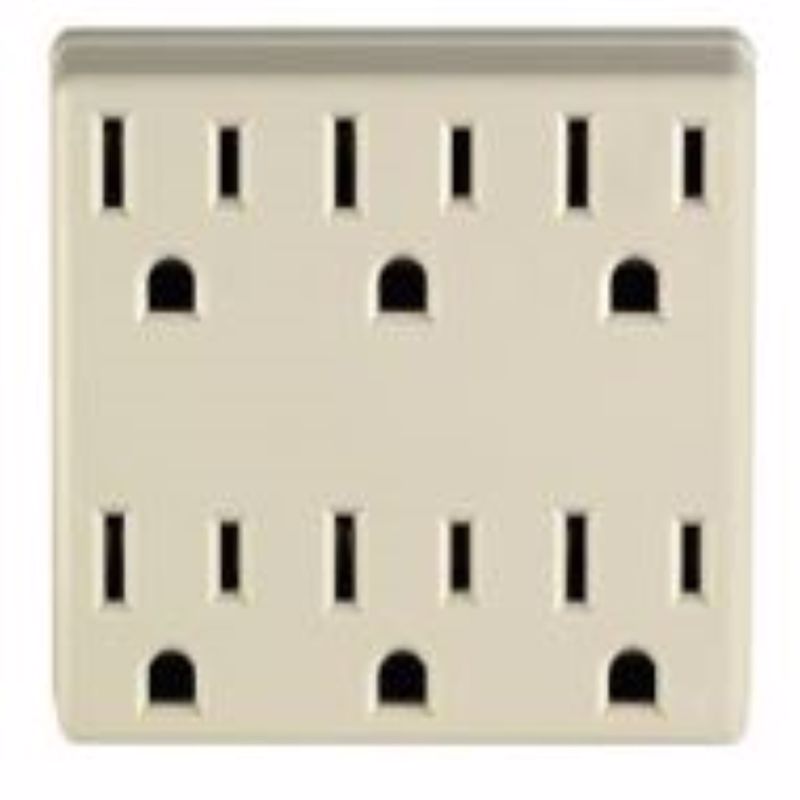 Leviton Polarized 6 outlets Outlet Adapter