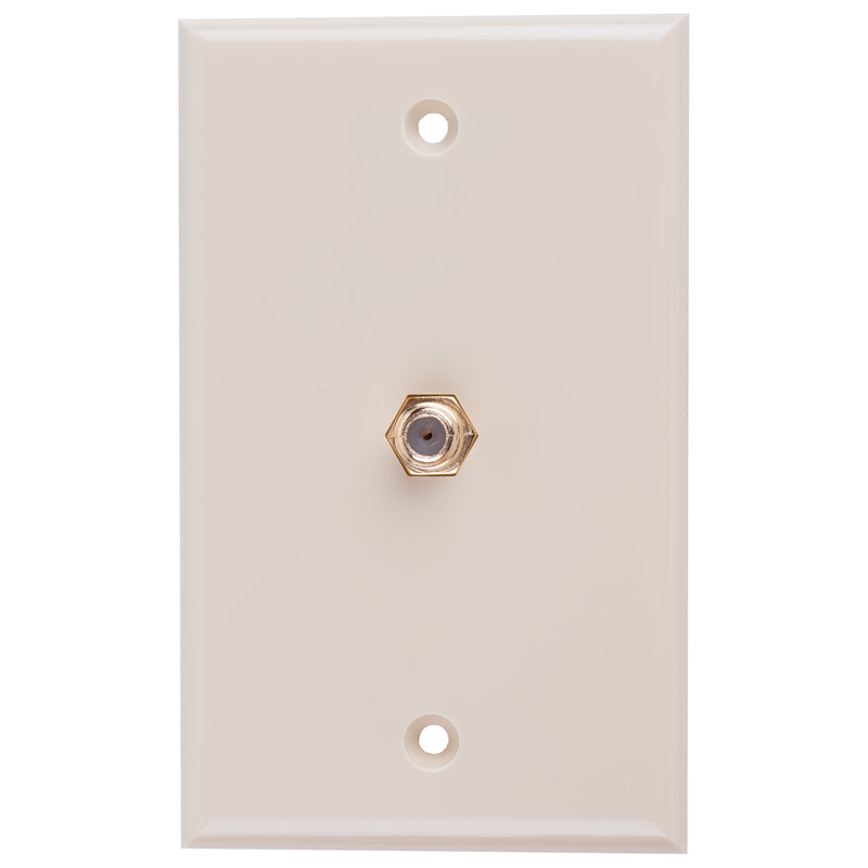 Monster Just Hook It Up Ivory 1 gang Plastic Coaxial Wall Plate