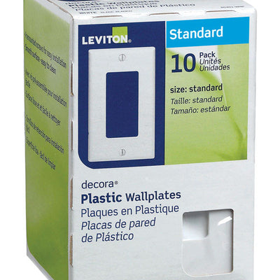 Leviton Decora White 1 gang Thermoset Plastic Decorator Wall Plate 10 pk