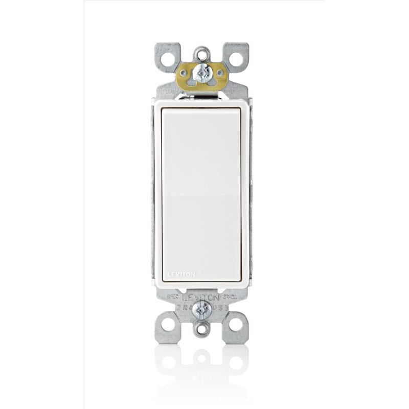 Leviton Decora 15 amps Single Pole Rocker Switch White 10 pk