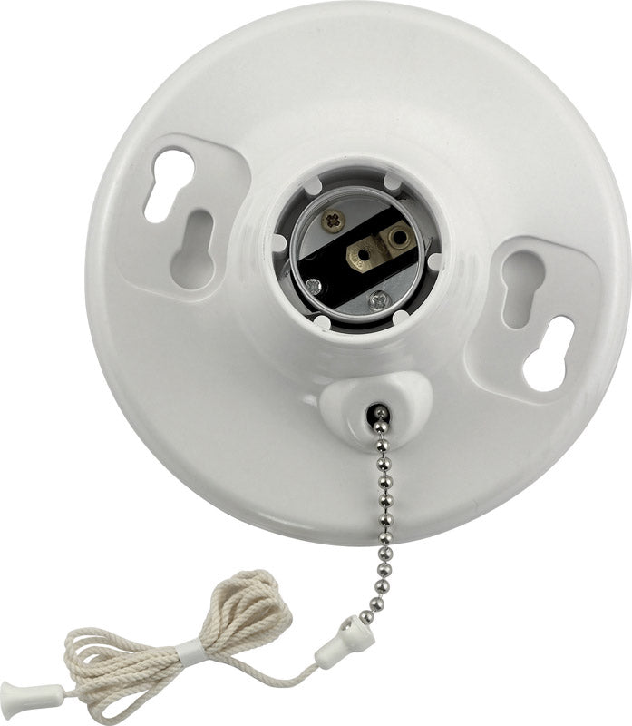 Leviton Plastic Incandescent Medium Base Pull Chain Socket