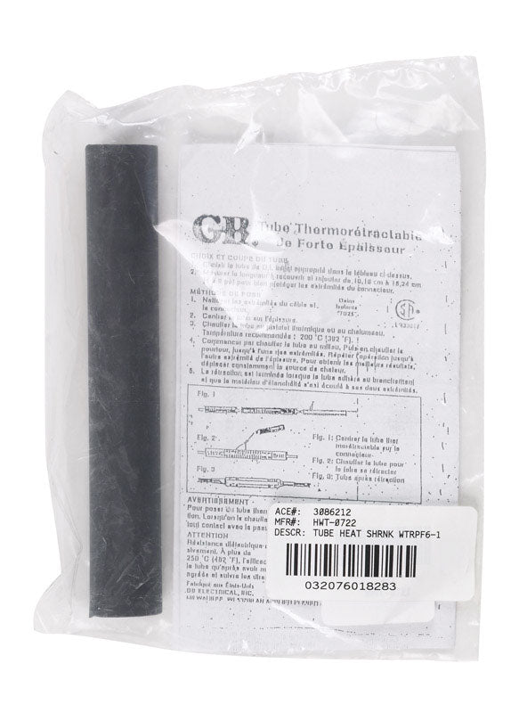 Gardner Bender 3/4 in. D Heat Shrink Tubing Black