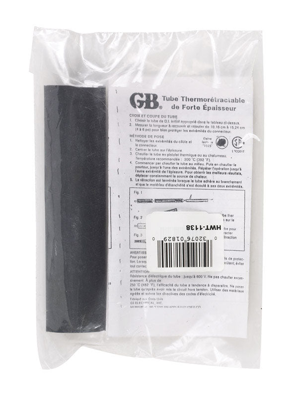 Gardner Bender 1-1/8 in. D Heat Shrink Tubing Black