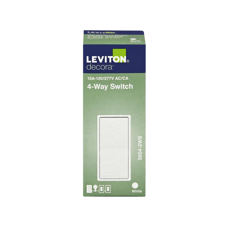 Leviton Decora 15 amps Four Pole 4-Way / Rocker Switch White