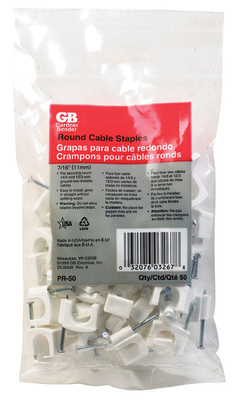 Gardner Bender 7/16 in. W Plastic Insulated Cable Staple