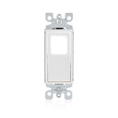 Leviton Decora 15 amps Single Pole Rocker Illuminated Switch White