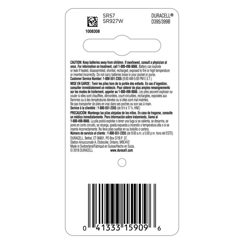 Duracell Silver Oxide 395/399 1.5 V 55 mAh Electronic/Watch Battery
