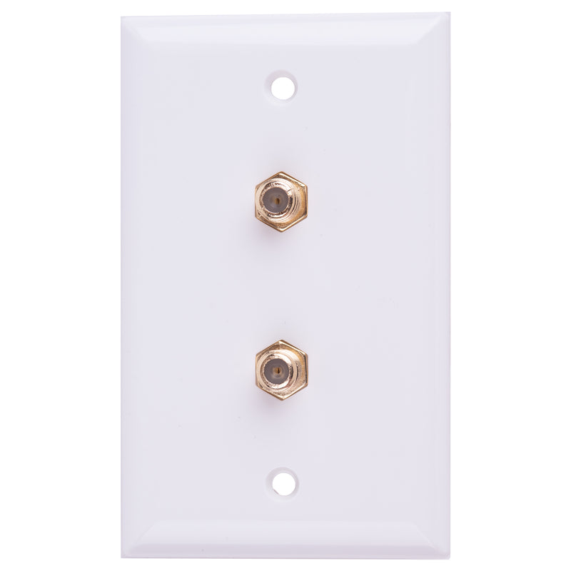 Monster Just Hook It Up White 1 gang Plastic Dual Coax Wall Plate