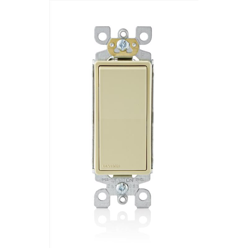 Leviton Decora 15 amps Three Pole Rocker AC Quiet Switch Ivory