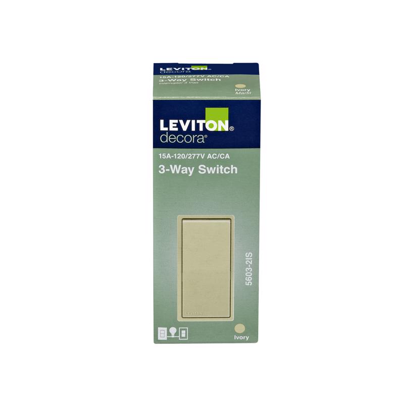Leviton Decora 15 amps Three Pole Rocker AC Quiet Switch Ivory