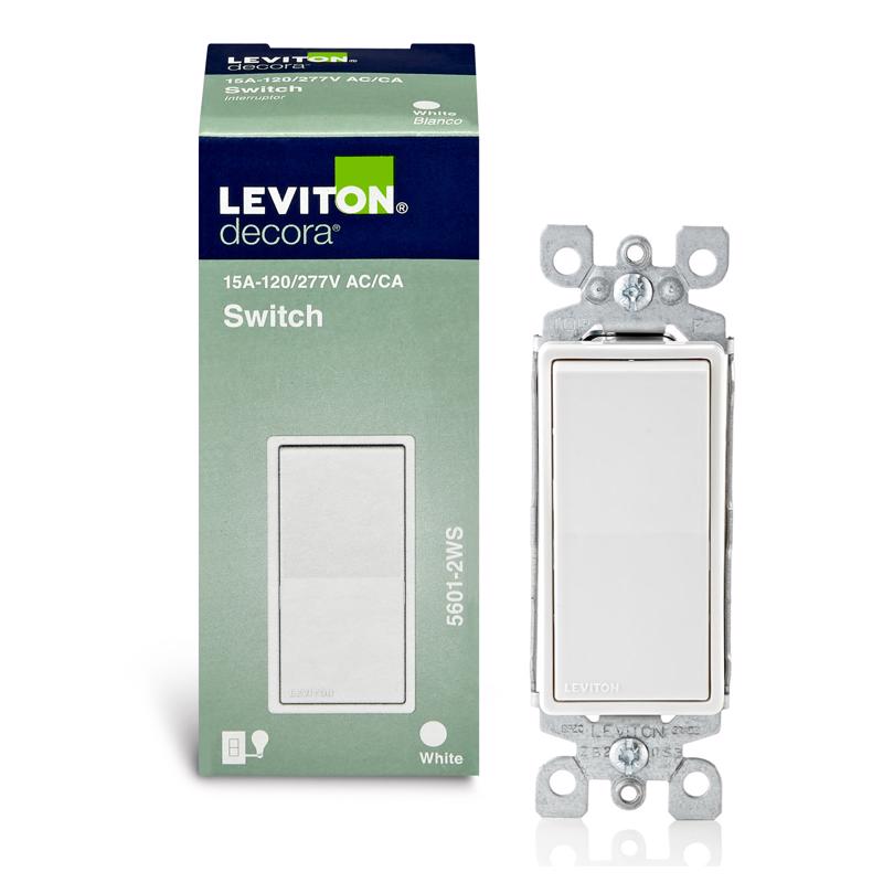Leviton Decora 15 amps Single Pole Rocker Switch White