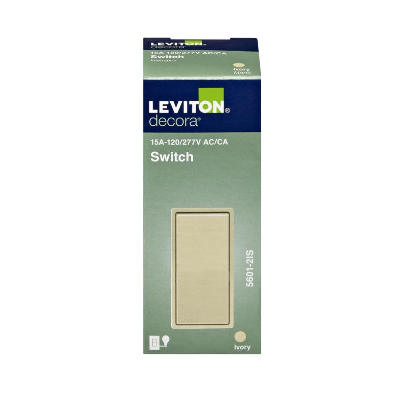 Leviton Decora 15 amps Single Pole Rocker AC Quiet Switch Ivory