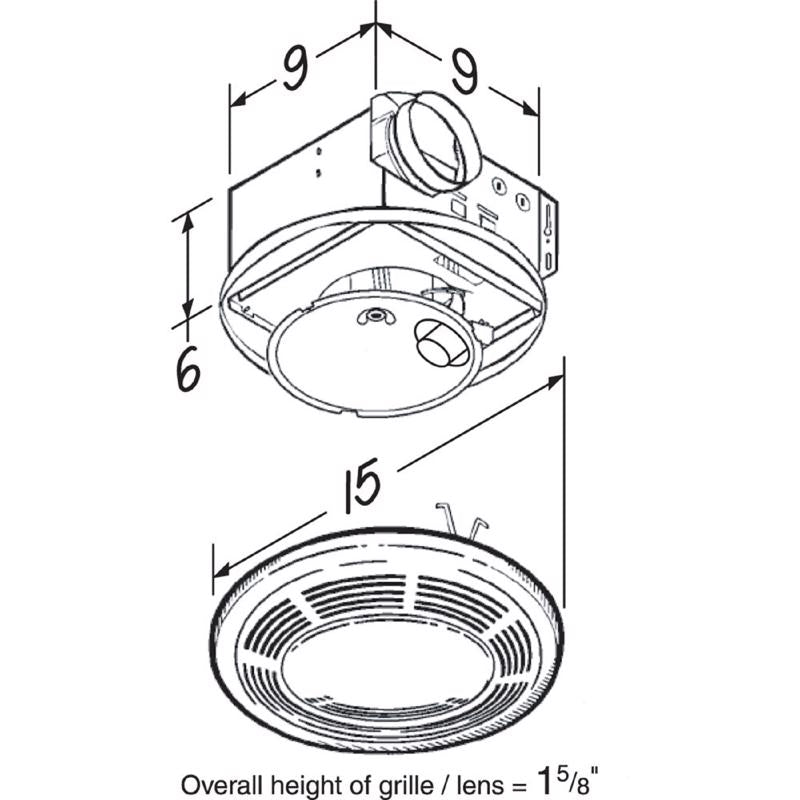 Broan-NuTone 100 CFM 5 Sones Bathroom Ventilation Fan with Lighting