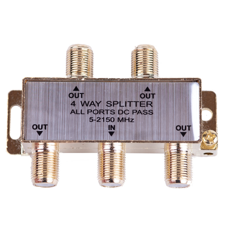 Monster Just Hook It Up 4 Way Coax Splitter 75 ohm 2150 MHz