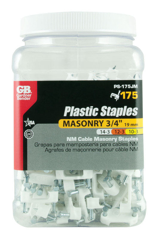 Gardner Bender 3/4 in. W Plastic Insulated Cable Staple