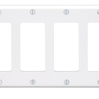 Leviton White 4 gang Thermoset Plastic Decorator Wall Plate