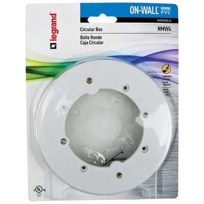 Legrand Round PVC 1 gang Electrical Box White