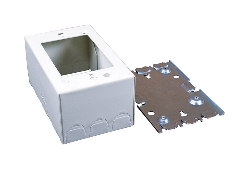 Legrand New and Old Work Rectangle Steel 1 gang Outlet Box Ivory