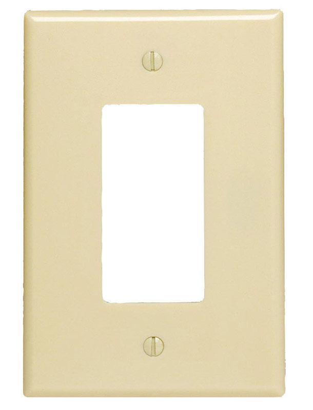Leviton Ivory 1 gang Plastic Decorator Wall Plate