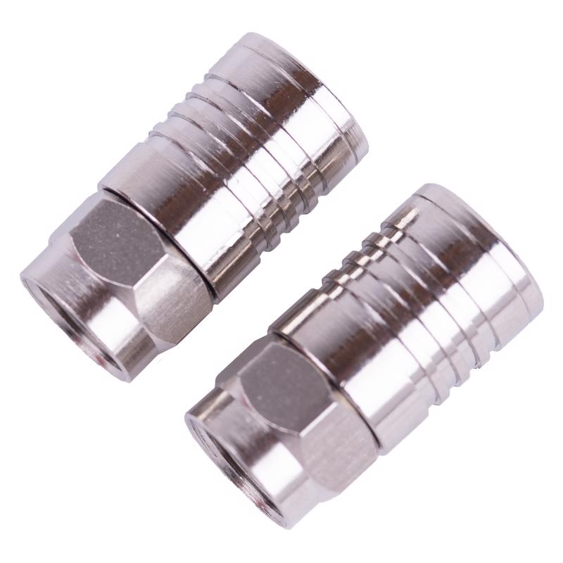 Monster Just Hook It Up Tool Less RG6 Quad Coaxial Connector 2 pk