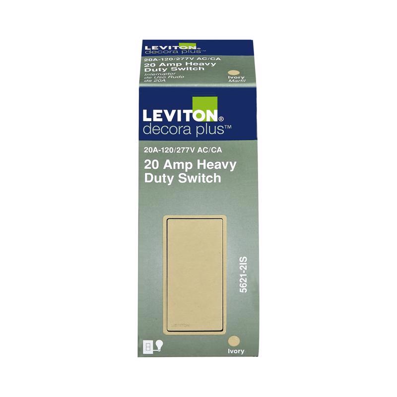 Leviton Decora 20 amps Single Pole Rocker AC Quiet Switch Ivory