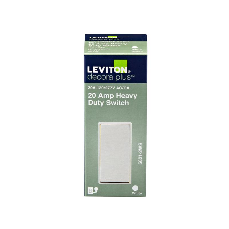 Leviton Decora 20 amps Single Pole Rocker AC Quiet Switch White