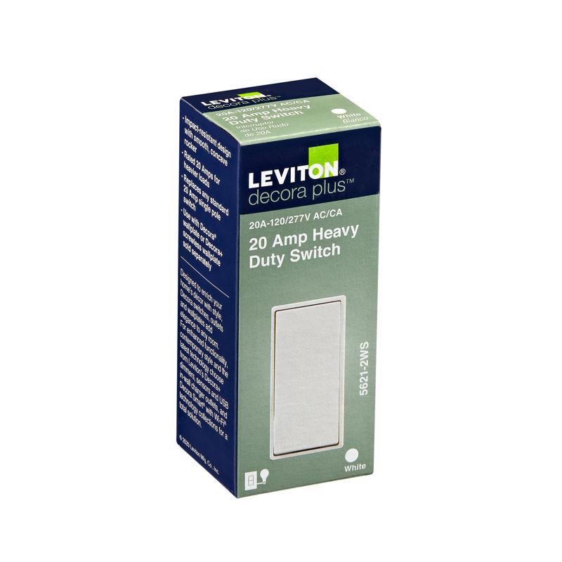 Leviton Decora 20 amps Single Pole Rocker AC Quiet Switch White