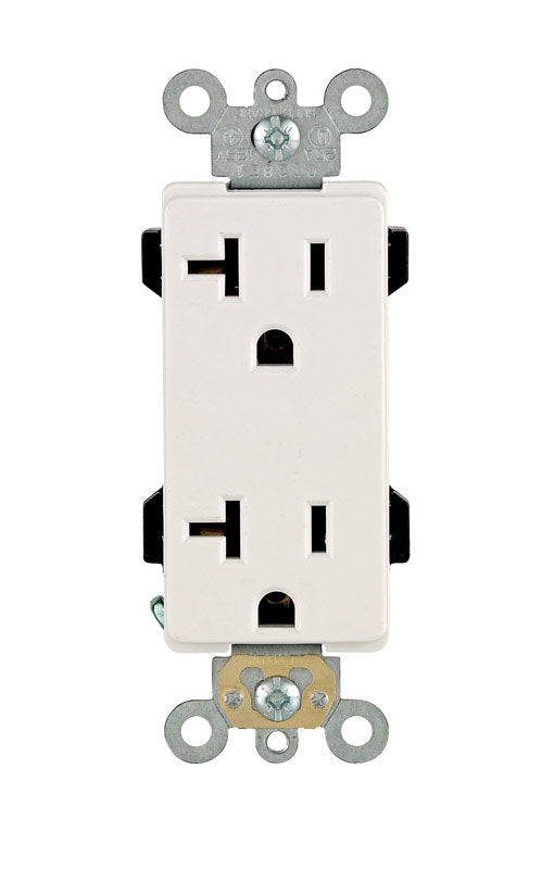 Leviton Decora Plus 20 amps 125 V Duplex White Outlet 5-20R