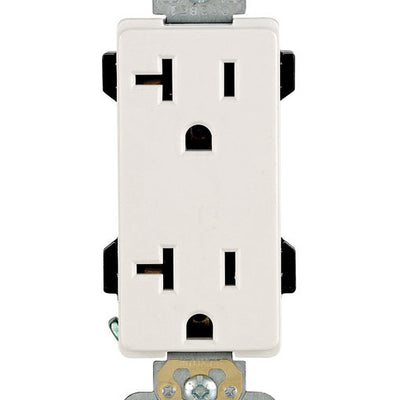 Leviton Decora Plus 20 amps 125 V Duplex White Outlet 5-20R